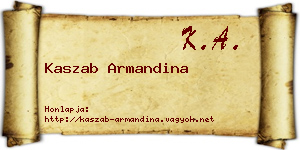 Kaszab Armandina névjegykártya